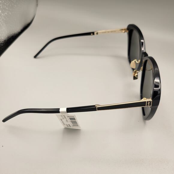 New Saint Laurent SL M78/F 002 Black Plastic Oversized Sunglasses Grey Lens - Picture 2 of 12